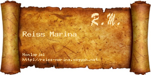 Reiss Marina névjegykártya